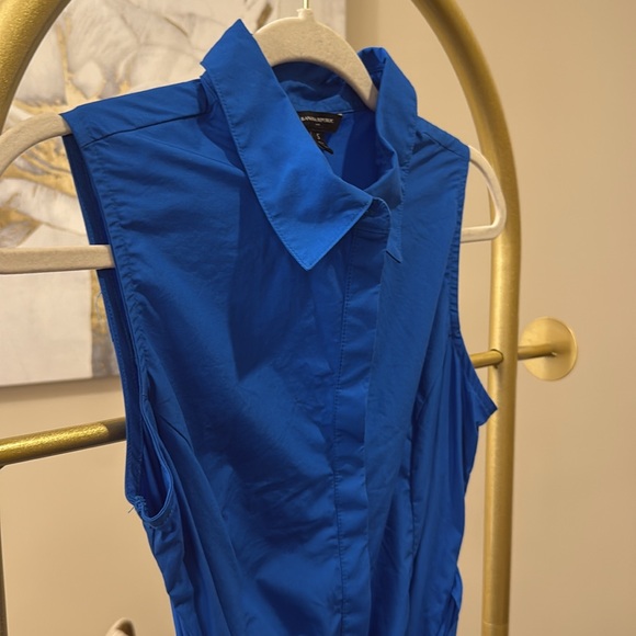 Banana Republic Princess Blue Poplin Cross-Waist Midi Dress - Picture 13 of 13